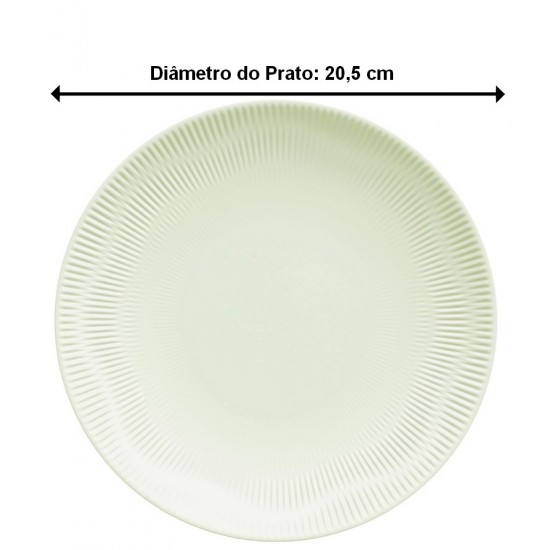 Prato Sobremesa 20,5cm Shell Verde Menta Porcelana Germer